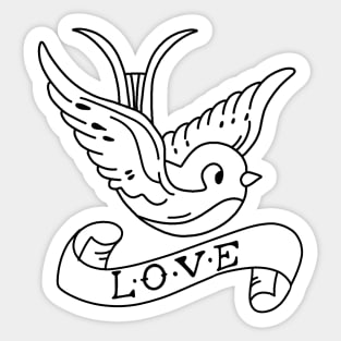 Vintage Bird Tattoo Sticker